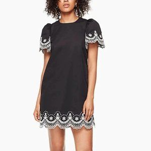 Kate Spade Flutter Sleeve Cutwork Dress size L